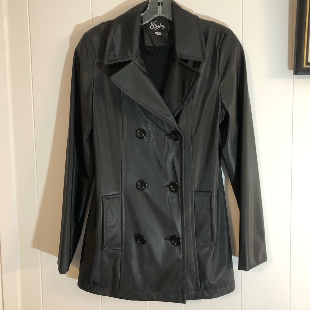 Les Modes Ellabee Rain Trench Coat VT Black XS